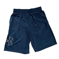 Under Armour Mens Navy Blue Loose Fit Mesh Pocket Athletic Gym Workout Shorts M