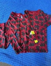 NWT  45 Tea Collection Girls Boys Red Bears Long Sleeve /Pants Pajama Size 12