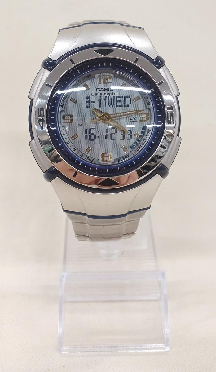 【保証期間2026年11月迄・新品・未使用】CASIO wave ceptor CASIO wave ceptor WVX-100J men Quartz Blue Silver Watch Japan