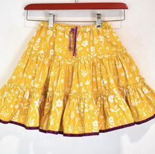 MINI BODEN Tiered Full-Circle Floral Corduroy Twirl Skirt 4-5 EUC