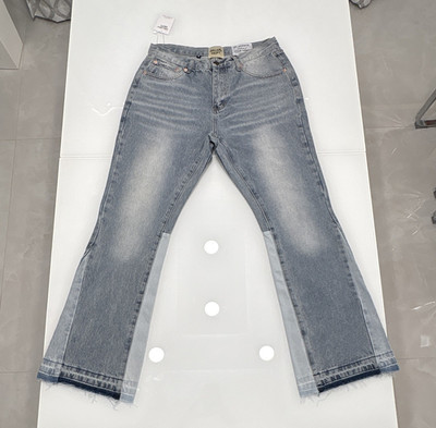 GALLERY DEPT. Men's Light Wash Blue Denim Flared Jeans 5-Pocket Logo