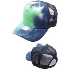 Green Tie Dye Trucker Mesh Cap Green