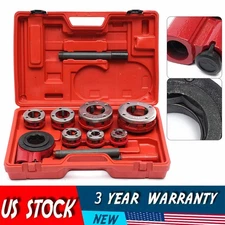 7 Size(3/8''-2")Dies Hand Ratchet Pipe Threader Set Plumbing Reversing Knob Tool