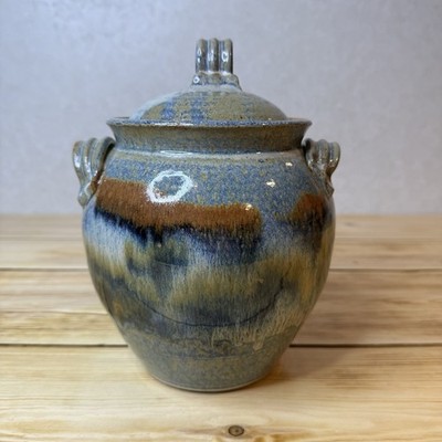 Studio Art Pottery Cookie Jar Canister Kitchen Storage Artist Signed