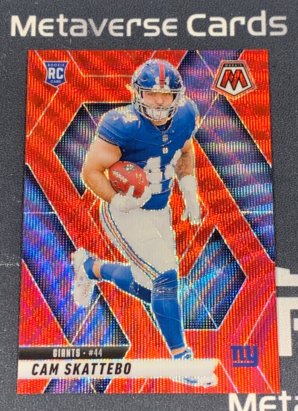 2025 Panini Mosaic Cam Skattebo RC Rookie Red Wave 10/29 #305 Giants