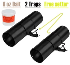 RC Best Tube Squirrel Tunnel Trap - 2 Traps with Bait & Free Setter