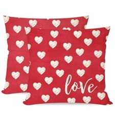 Valentines Pillow Covers 18X18 Set of 2 Heart Love 18" x 18" Pack of 2 D