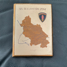 1947 WW II Metal Cigarette Case US Occupation Zone Map (Germany)