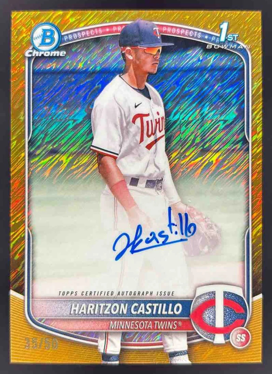 2025 Bowman Chrome Gold Shimmer Refractor #CPA-HC Haritzon Castillo RC Auto /50