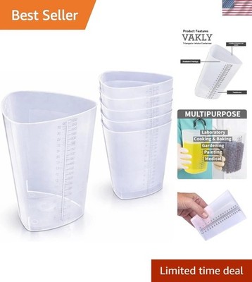 Plastic Graduated Triangular Container Beaker Measuring Cups Set 5 Pack 32oz