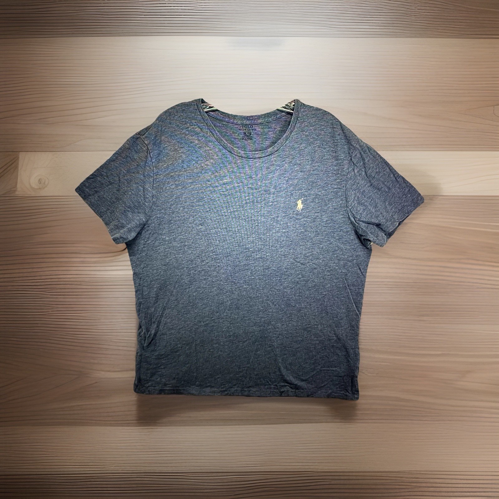 Polo uomo Ralph Lauren XL maglietta blu marley chiaro bianco pony 100% cotone