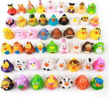 50-Pack Assorted Rubber Ducks - Perfect Baby Bath Toys  Party Favors 2.3"