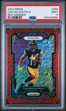 2023 CALVIN AUSTIN III PRIZM RED SHIMMER RC ROOKIE #/35 PSA 9 Only One Graded