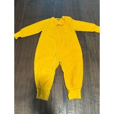 Carters Vintage Yellow Fleece Sleeper Pajamas One Piece Zip Up Kids 2T