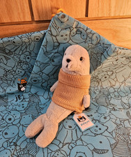 Jellycat Cozy Crew Seal Small Grey Plush Soft Toy With Tags RETIRED