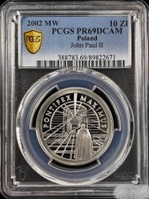 Poland 2002 10 Zlotych Silver Proof Pope John Paul II PCGS PR69DC Y#437