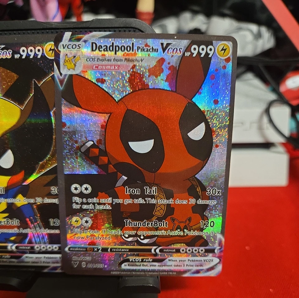 Pokemon Pikachu Deadpool & Pikachu Wolverine Pikachu Cosplay Custom Cards Set - Image 3 of 4