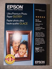 Brand New Sealed Epson Ultra Premium Photo Paper Glossy 4 x 6 inch 100 Sheets