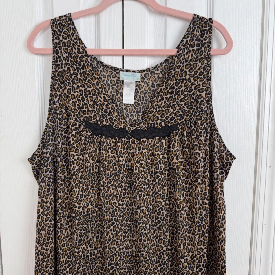 Vanity Fair XXL Camisones Estampado Leopardo Sin Mangas Lote de 2 Prendas para Dormir Nylon Foto 2 de 4
