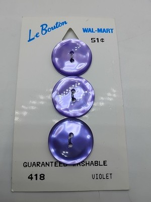 Le Bouton Violet #418 3/4'' 19mm Two Hole Buttons Carded