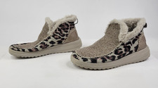Hey Dude Denny Sherling Boots Booties Leopard Animal Print Women  s Size 10