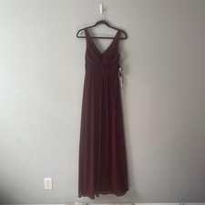 Lulus Chiffon V Neck Maxi Dress Size S