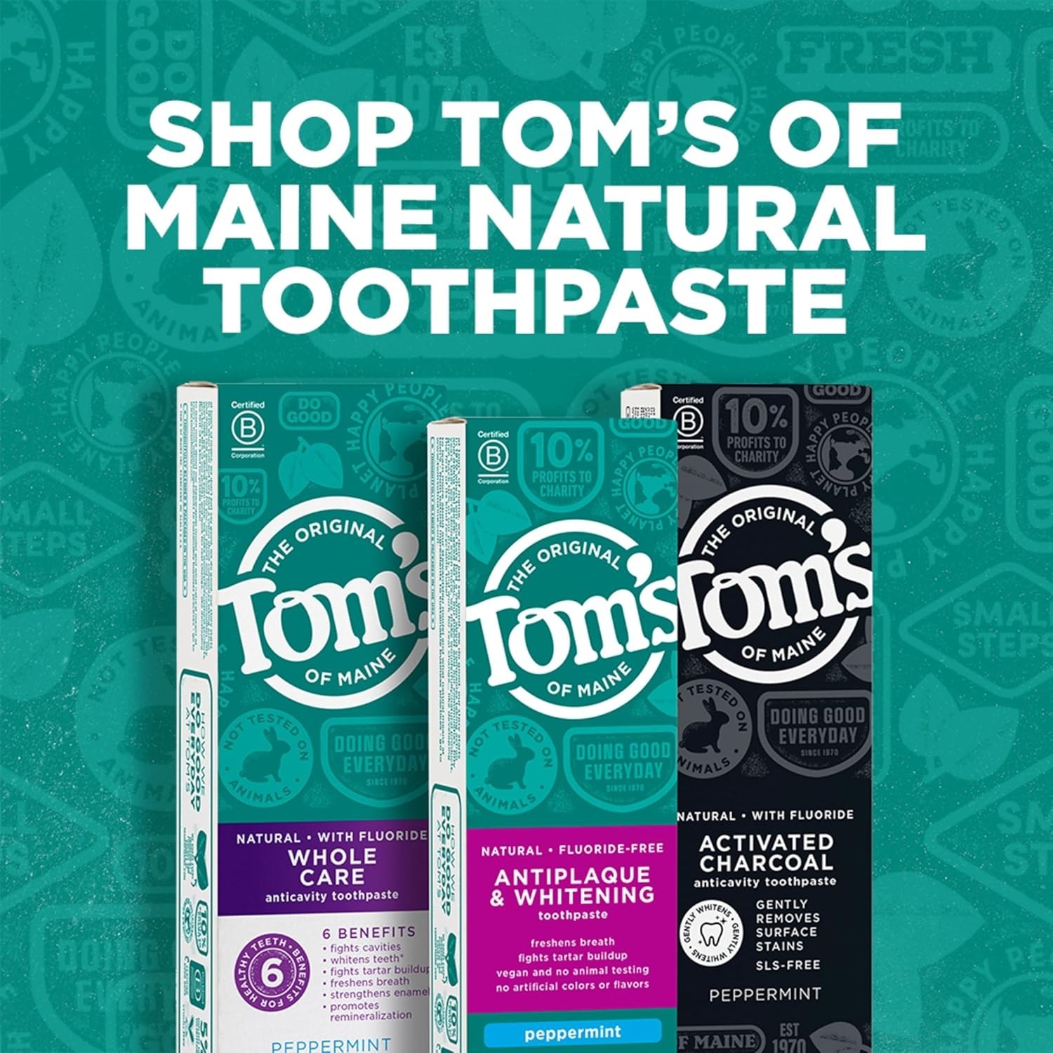 Tom’S of Maine Antiplaque and Whitening Fluoride Free Toothpaste, Peppermint, 2