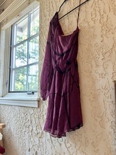 Alice + Olivia Purple Mini Dress XS Silk Asymmetrical summer dress