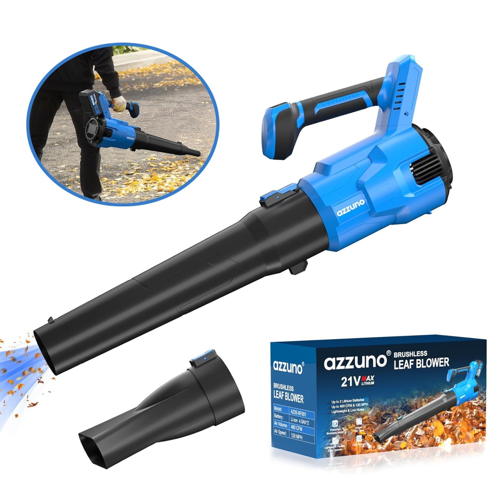 580cfm 3 Speed Brushless Motor Handheld Blower