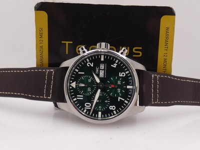 IWC PILOT CHRONOGRAPH GRÜNES ZIFFER. IW388103 BOX&PAPIERE JAHR 2021 AUTOMATIK