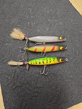 (3) Vintage Luhr Jensen Jerk N Sam Topwater Fishing Lures Lot Of 3