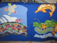 WHALES & TAILS Cotton Fabric BALARINJI 2007 ANDOVER #3314 PANEL 21-23" x 45"