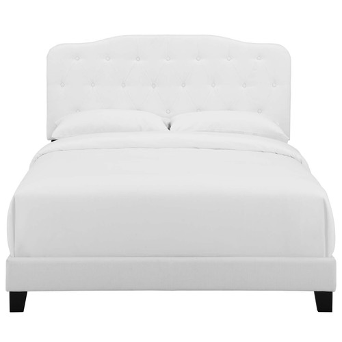 Modway Amelia Tufted Fabric Upholstered King Platform Bed in White - Picture 5 of 6