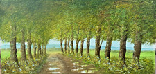 Luciano Torsi - 20x40 olio su tavola “ Viale “