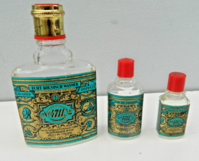 3 Miniatur Sammlerstücke ECHT KOLNISCH WASSER 4711 Eau de Cologne & Inhalt