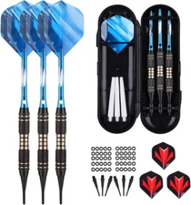 Darts Plastic Tip Set - 18g 21g Colorful Rainbow Soft Tip Darts 50 Anti-Loose