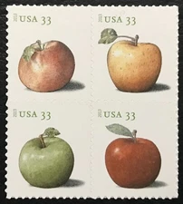 2013  #4727-30 - 33¢ - APPLES - Block of 4 Stamps - Mint NH