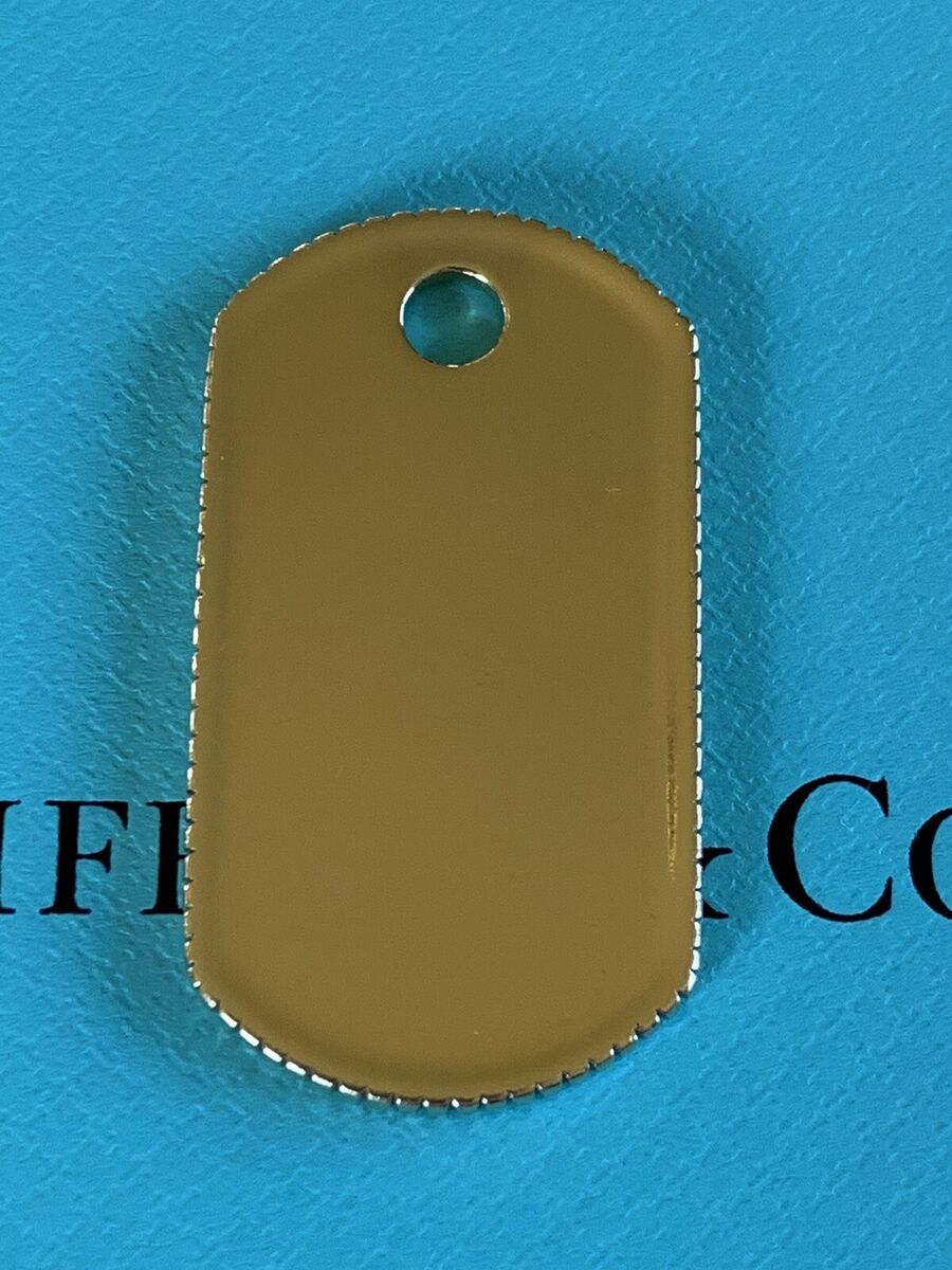 Tiffany & Co 18K Gold Coin Edge Dog ID Tag Pendant Tiffany & Co 18K Gold Coin Edge Dog ID Tag Pendant