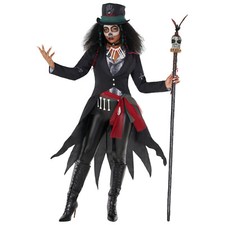 Women`s Voodoo Queen Costume Ladies Priestess Witch Sorceress Halloween Dress