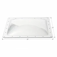 Icon 01852 RV Trailer Rectangular Outer Skylight Clear 22"W x 28"L
