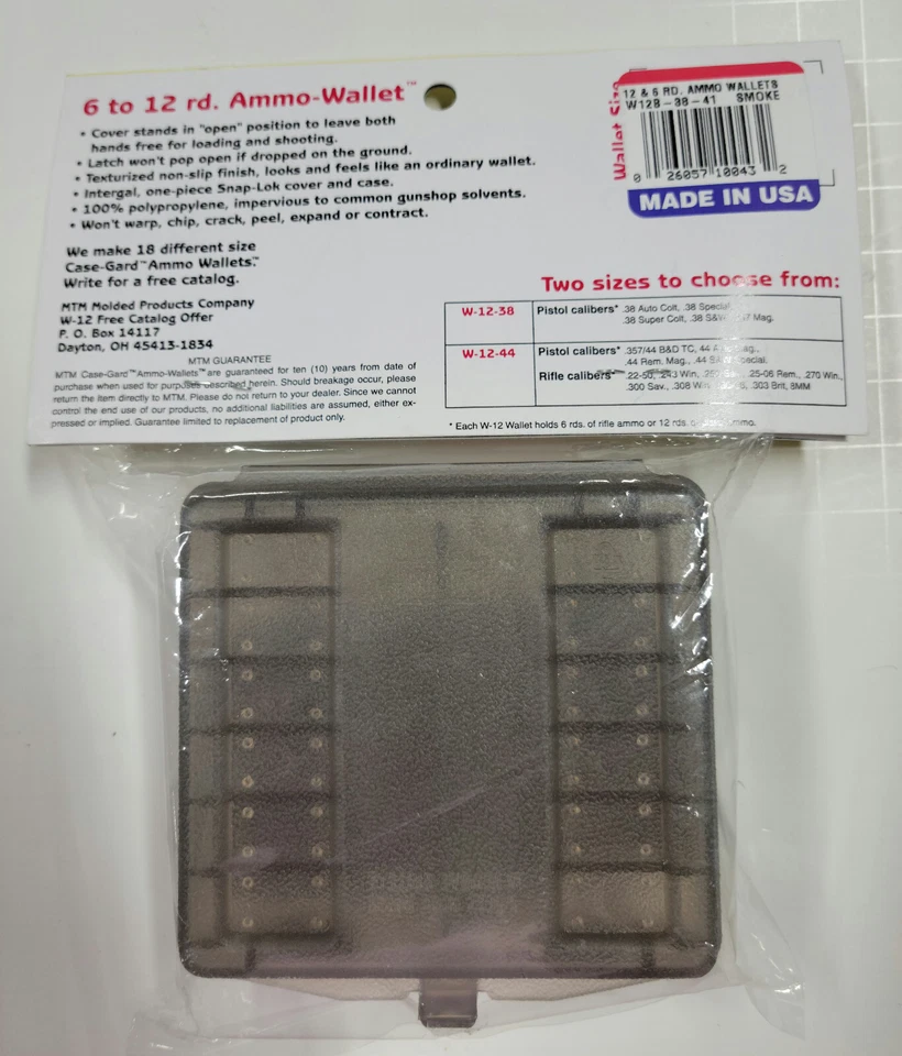 MTM W12B-38-41 MTM CASE-GARD™ HANDGUN AMMO WALLET - 38 SPECIAL 357 MAG+ - NEW - Image 2 of 2