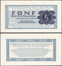5 Reichsmark 1944 - Original pour armée allemande - "UNC" - #B23.2 - Envoi combiné