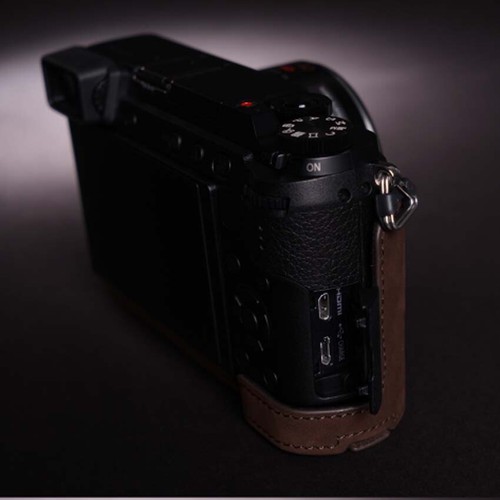 Handmade Leather Camera Half Cover Case Bag For Panasonic GX7 Mark ii GX80/GX85 - Picture 17 of 24