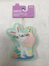 Spritz Monogram Easter Bunny Letter "J" Ages 3 Indoor Decorative Ornament New