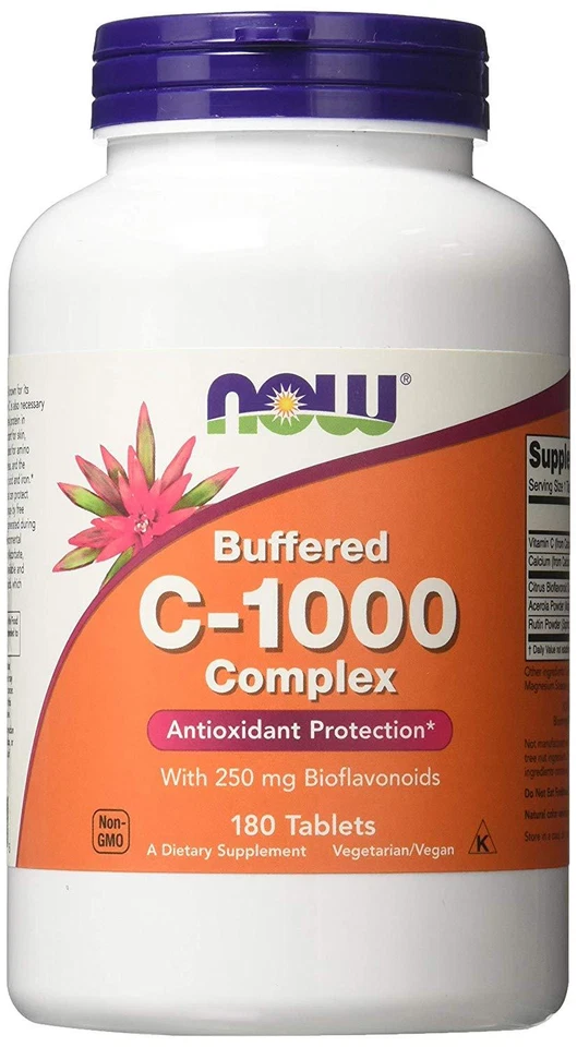 NOW FOODS, VITAMIN C-1000 Complex Gepuffert 180 Tabletten SUPER PREIS - Bild 1 von 1