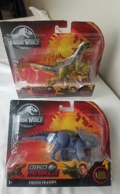 Jurassic World Dino Rivals Lot Protoceratops and Velociraptor Delta