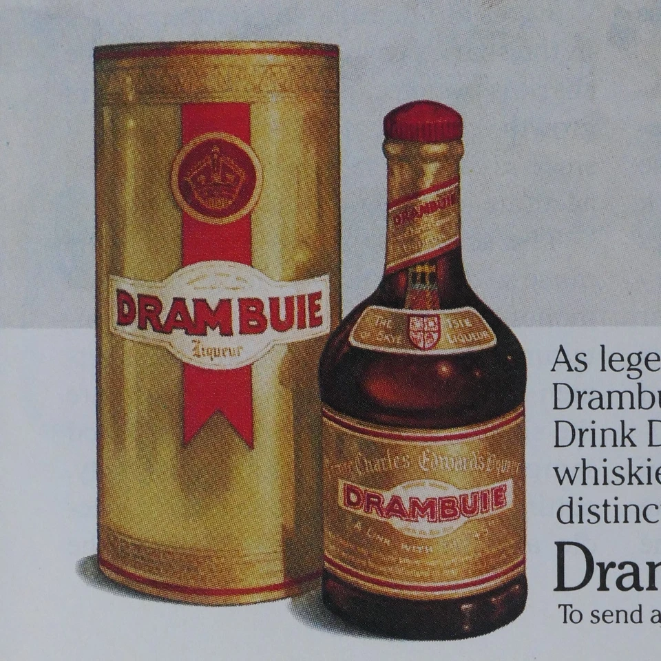 Natal Antigo 1989 Hugh McDermott Carteiro Drambuie Fita Vermelha Impressão Original Anúncio - Imagem 2 de 3