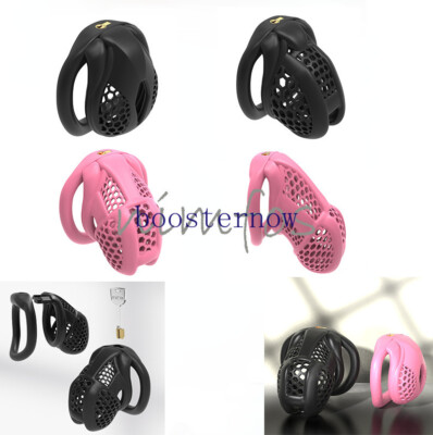 Latest 4 Sizes Bird  Chastity Cage Device CB Male Honeycomb Lock with 4 Ring
