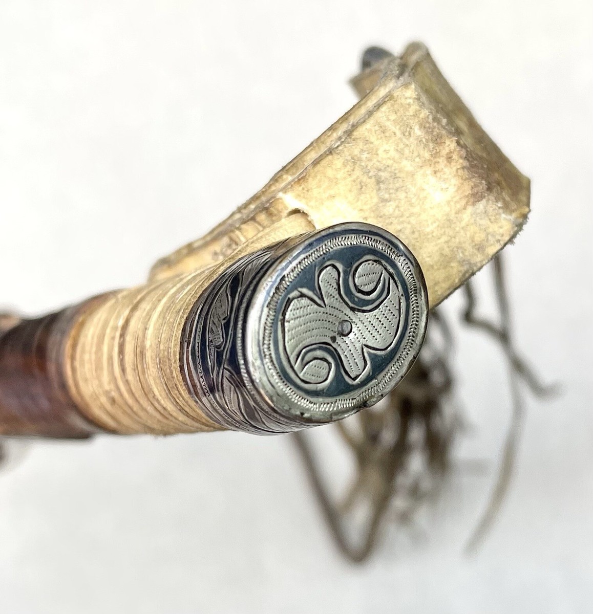 Fouet Ancien Russe – Argent Et Niello, Culture équestre Impériale, Longueur 50 Cm