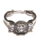 cushion cut halo engagement fashion ring 925 sterling silver Cz cubic zirconia